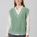 Pull col V sans manches "399" chanvre et coton bio Boutique Femme ECOLINE