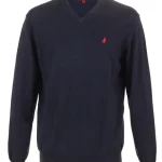 PULL HOMME COL V COTON et LAINE Bleu, MCS, , Ref LMPULL C091 752