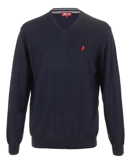pull-col-v-861oyd.webp PULL HOMME COL V COTON et LAINE Bleu, MCS, , Ref LMPULL C091 752 – Image 1