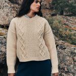 Pull irlandais torsadé en laine mérinos PAOLA écru