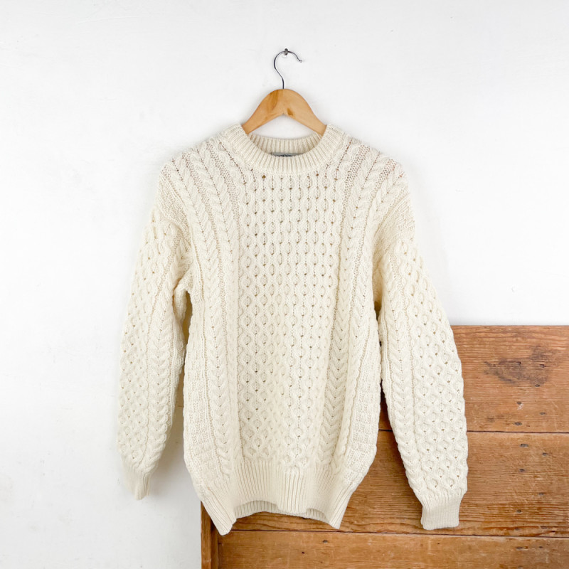pull-laine-866ggm-1.jpg Pull Irlandais en laine tricoté écru – Image 1