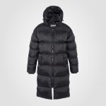 Doudoune noire extra longue à capuche