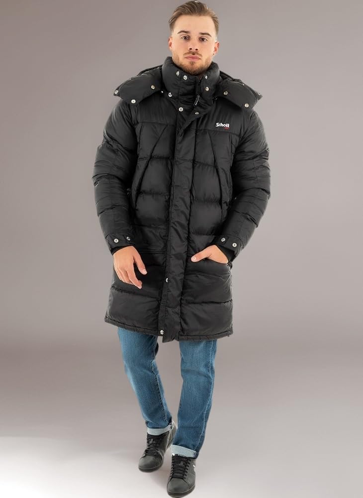 schott-doudoune-587gzf-1.jpg Schott NYC Mixte Ontario PARKA DOUDOUNE A CAPUCHE SCHOTT, BLACK/BLACK, S EU : Amazon.fr: Mode – Image 1