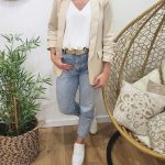 Blazer femme manches plissées beige clair