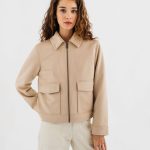 Blouson zippé en suédine femme beige clair | GEMO