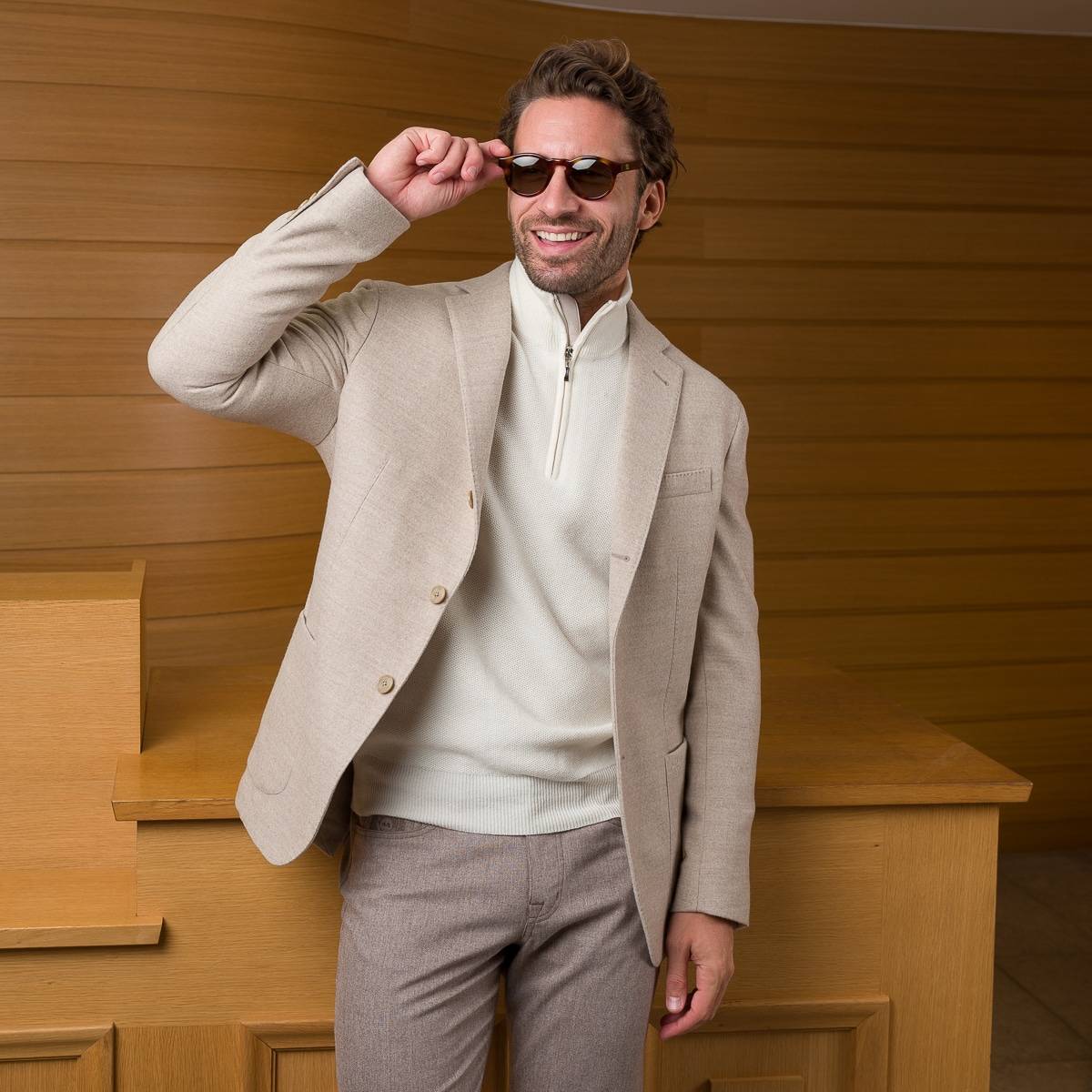 veste-beige-homme-526pph-1.jpg Veste blazer en laine beige . . AALLARD de Megève – Image 1