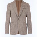 Veste droite en laine à chevrons