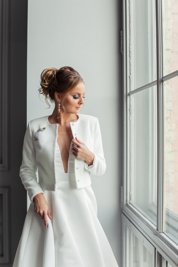 veste-blanche-393yuh-1.jpg Veste de mariée blanche : manteau de mariée d'hiver pour mariée Etsy France – Image 1