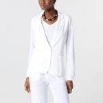 Veste Blanche Manches Longues en Lin, Elasthanne FEMME | Majestic Filatures – MAJESTIC FILATURES