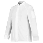 Veste homme blanche – Bi matière respirante et col officier Taille L