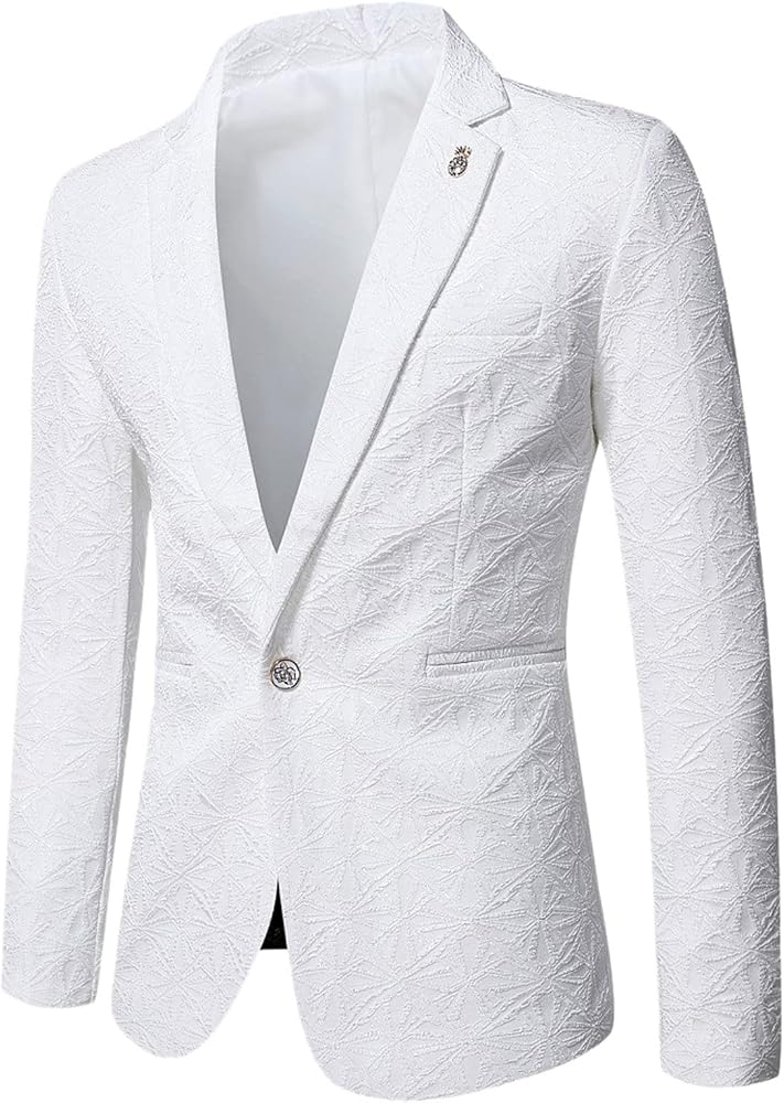 veste-blanche-homme-514usy-1.jpg Blazer Blanc Homme,Veste Costume Homme,Veste De Costume De Couleur Unie À Un Bouton Pour Homme Veste Doudoune Homme Sans : Amazon.fr: Mode – Image 1