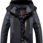 Treer Veste Imperméable pour Homme Blouson à Capuche, Grande Taill Hiver Chaude Coupe Vent Manteau pour Montagne Randonnée Voyage Sports d'Extérieur ...