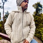 Veste chaude à capuche en laine doublée pour homme