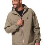 Coupe vent homme court zippé à capuche, coutures étanchées, imperméable, déperlant et respirant ARION