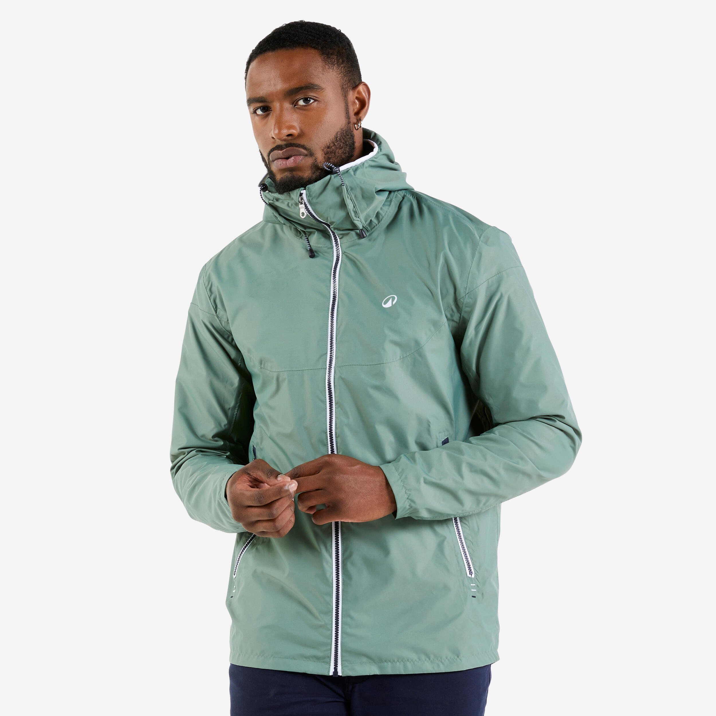 veste-coupe-vent-825xoa-1.jpg Veste imperméable et coupe vent de voile homme, 100 kaki – Image 1