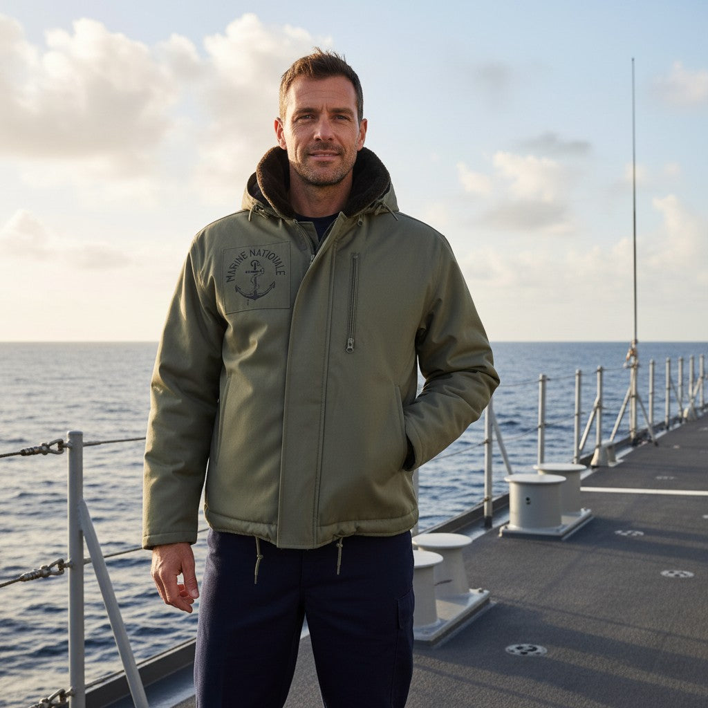 veste-de-quart-734vkg-1.jpg Veste de quart Marine nationale kaki – Surplus militaire original – TM Military Surplus – Image 1