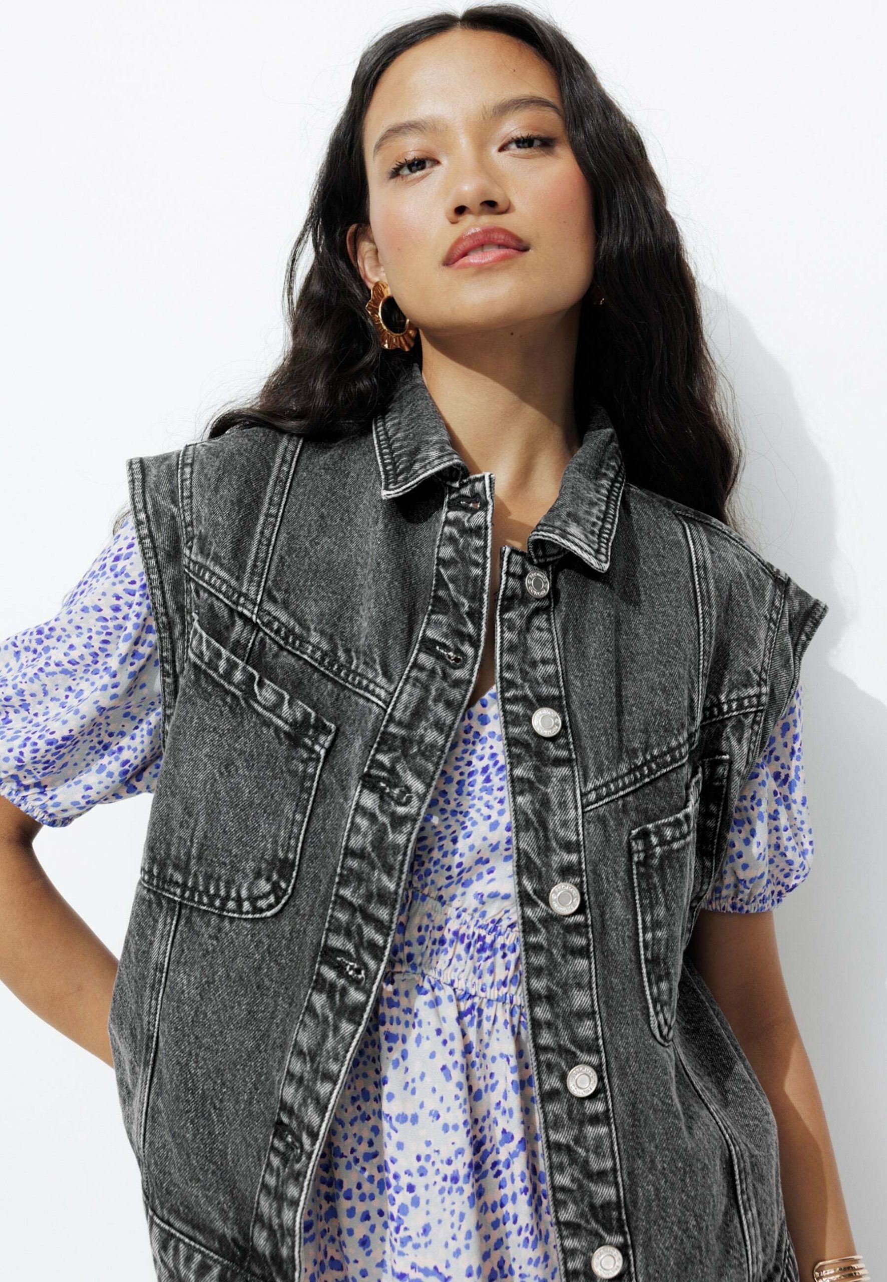 veste-en-jean-sans-manche-049nzp-1.jpg Promod SANS MANCHES Veste sans manches jeans gris/denim gris ZALANDO.FR – Image 1