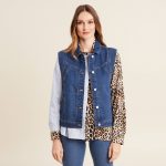 Veste droite sans manches en jean denim stone femme | Bréal