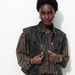 Veste jean sans manches Jeans gris