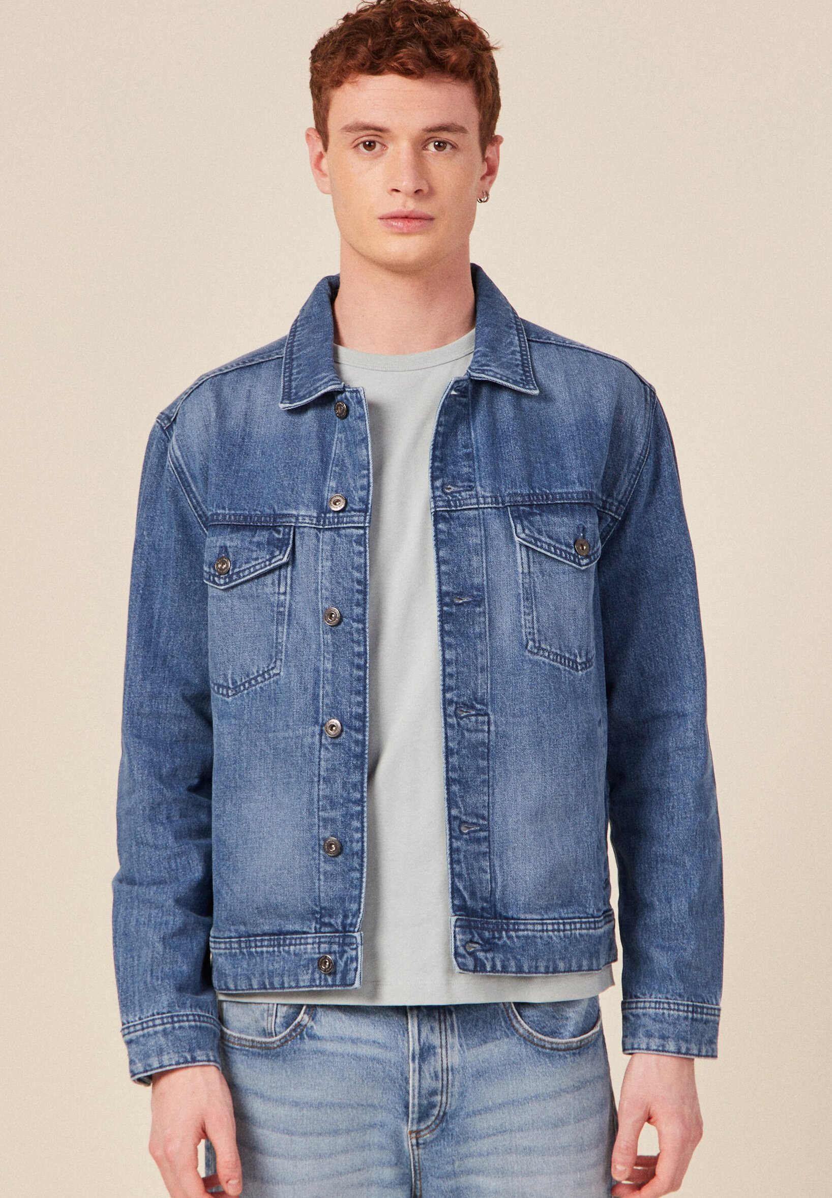 veste-en-jeans-homme-869eym-1.jpg BONOBO Jeans Veste en jean denim double stone/denim indigo ZALANDO.FR – Image 1