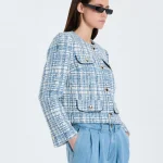 Veste Valsa Veste en tweed bleue | ZAPA