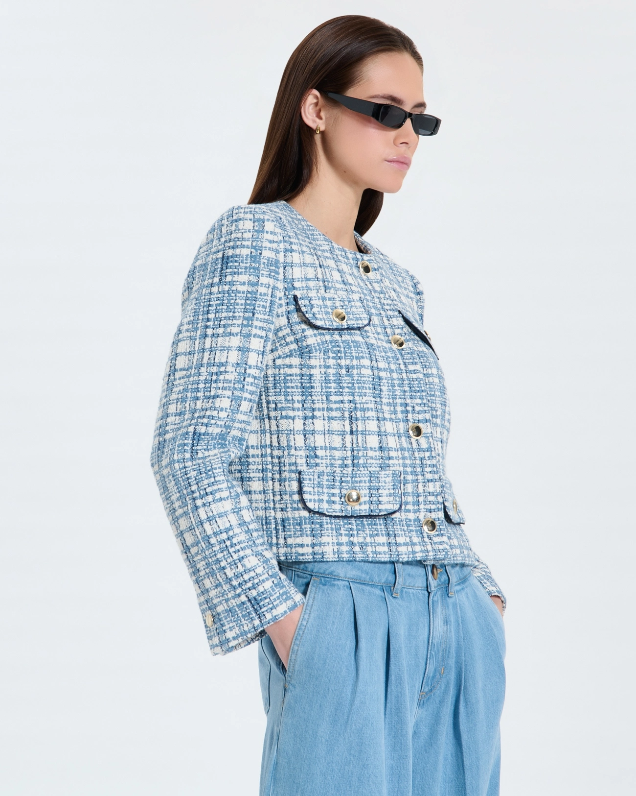 veste-en-tweed-717ibj.webp Veste Valsa Veste en tweed bleue | ZAPA – Image 1