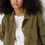 ALMA veste surchemise velours Kaki