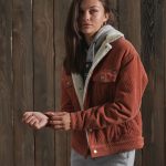 Veste boyfriend en velours côtelé et sherpaterracotta pour Femme | Superdry FR
