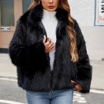 yiouyisheng Manteau en fausse fourrure pour femme Manteau d'hiver court Chaud Veste à manches longues Couleur unie Veste en fourrure synthétique élégante Manteau court en fausse fourrure, : Amazon.fr: Mode