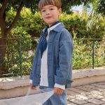 Veste garçon bleu à bouton