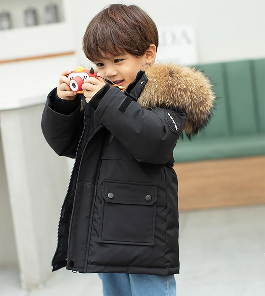 veste-garcon-608ckj-1.jpg Nemopter Enfant Garçon Veste d'hiver Chaud Manteau Mi Longue Doudoune à capuche Fourrure Jacket : Amazon.fr: Mode – Image 1