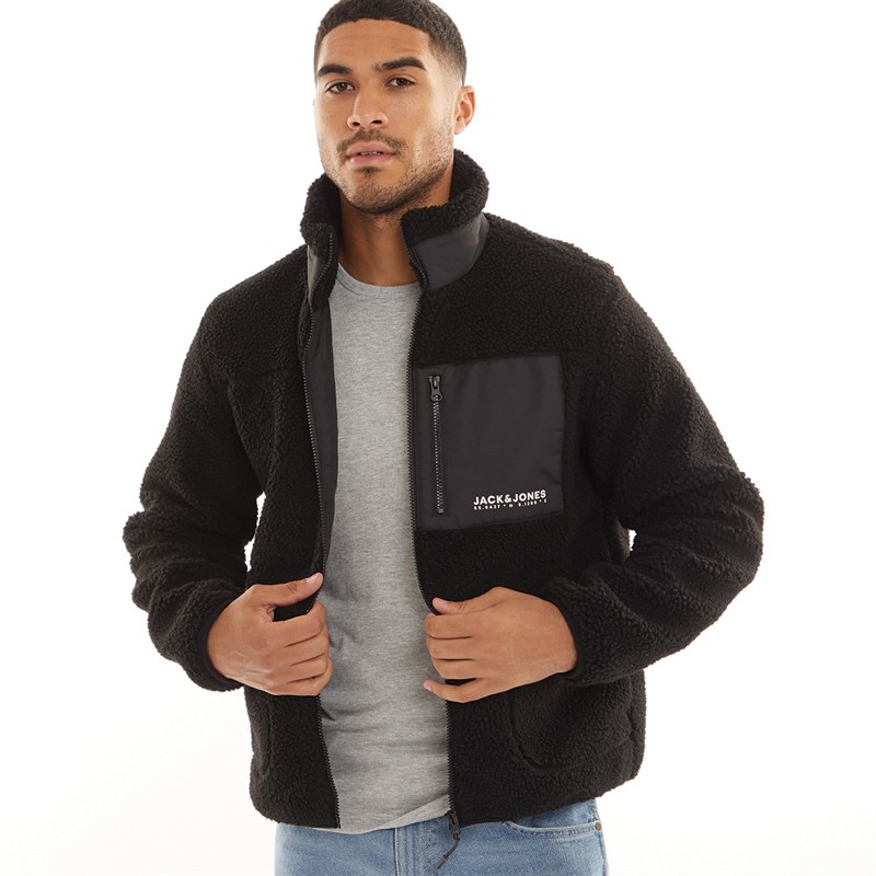 veste-jack-and-jones-338ojb-1.jpg JACK & JONES Veste Teddy Vesterbro Homme Noir – Image 1
