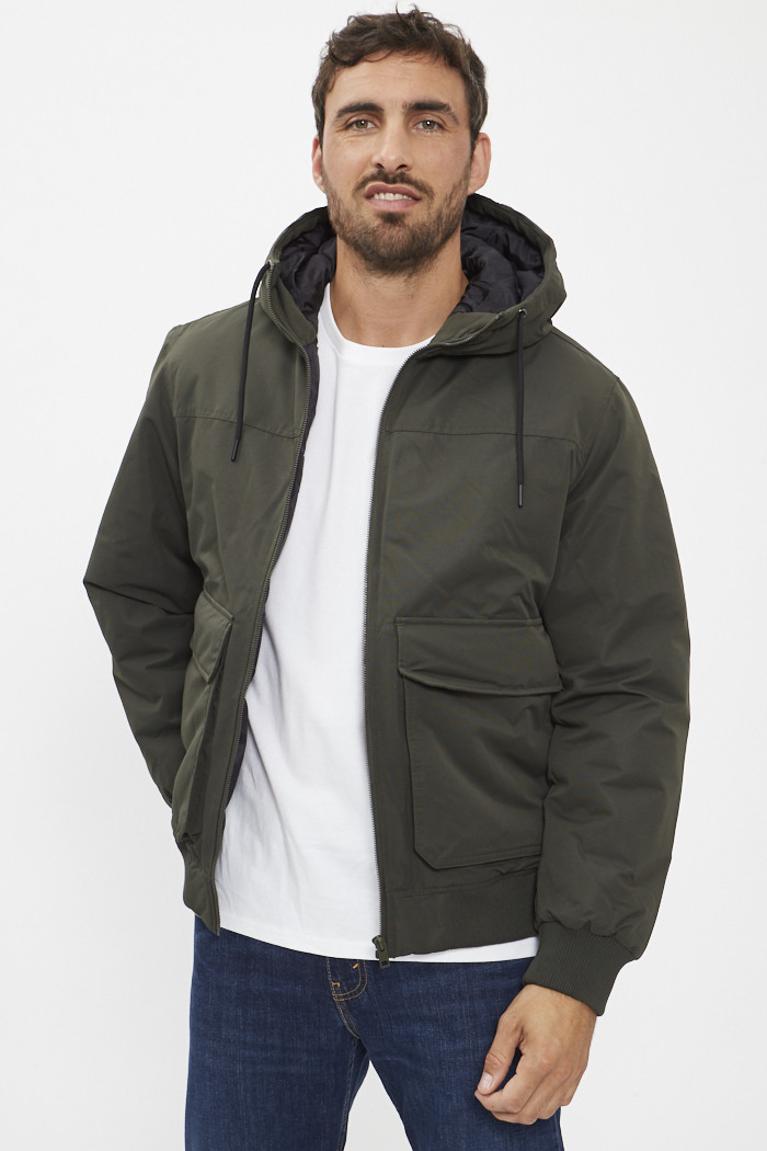 veste-jack-and-jones-371shk-1.jpg Bomber Jacket vert kaki homme Jack & Jones – Image 1