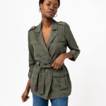 Veste saharienne en Lyocell femme kaki | GEMO