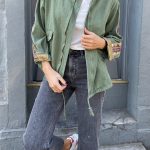 Veste kaki brodée