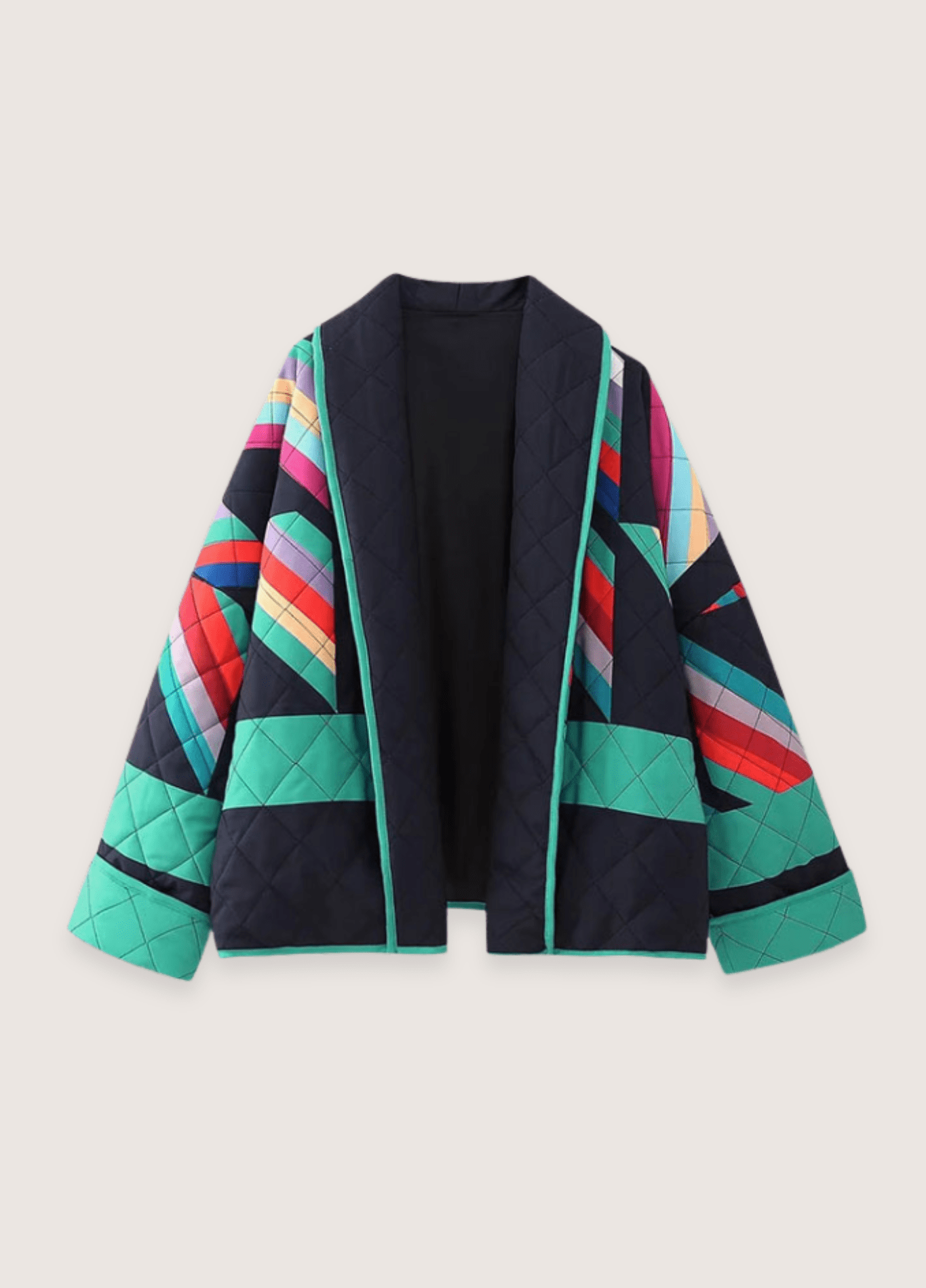 veste-kimono-femme-524mms.png Veste kimono matelassée | Géométrique Coloré année 80 – UNKIMONO® – Image 1