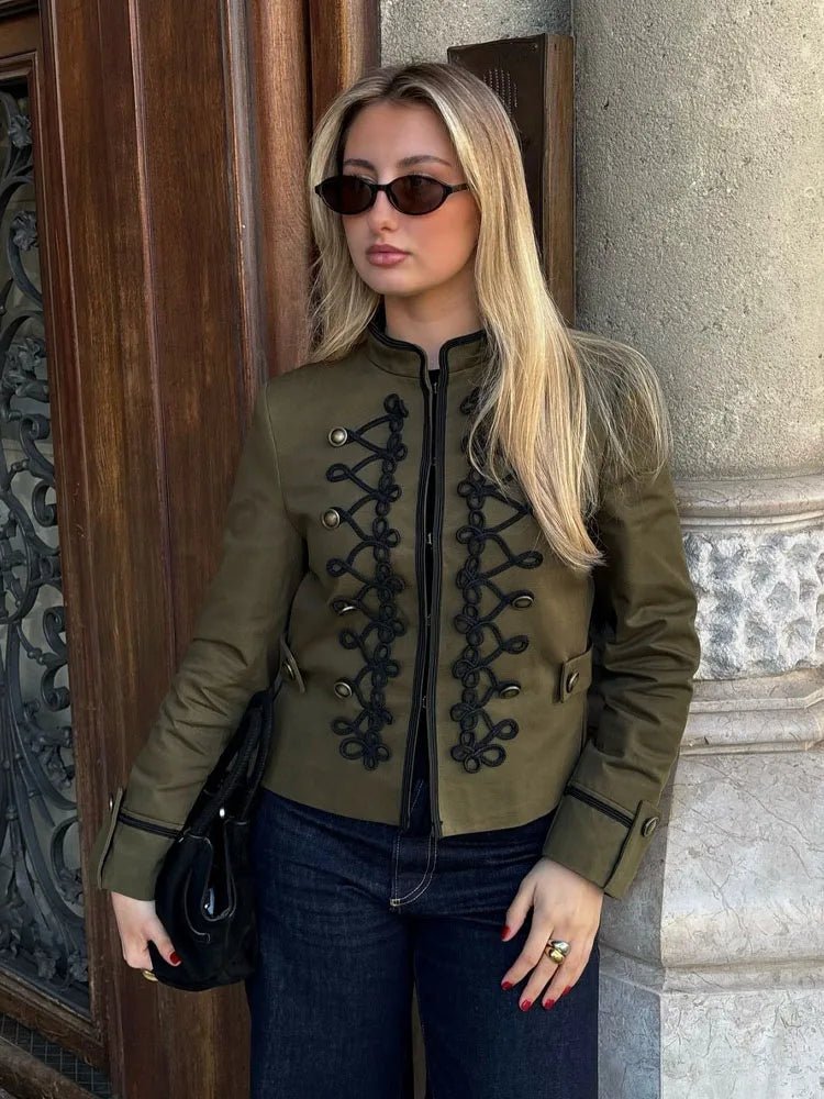 veste-militaire-femme-338pai-1.jpg Veste Becky Rope Knot Buckle Napoleon veste militaire femme veste structurée femme outerwear smart casual – SOERA – Image 1