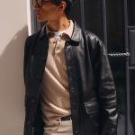 Veste Larren Noir Cuir ovin Octobre Éditions