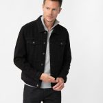 Veste en jean homme coupe droite noir | GEMO