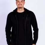 Tall Veste Capuche Homme Coton Organique, noir