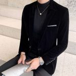 Veste Velour Noir Homme L