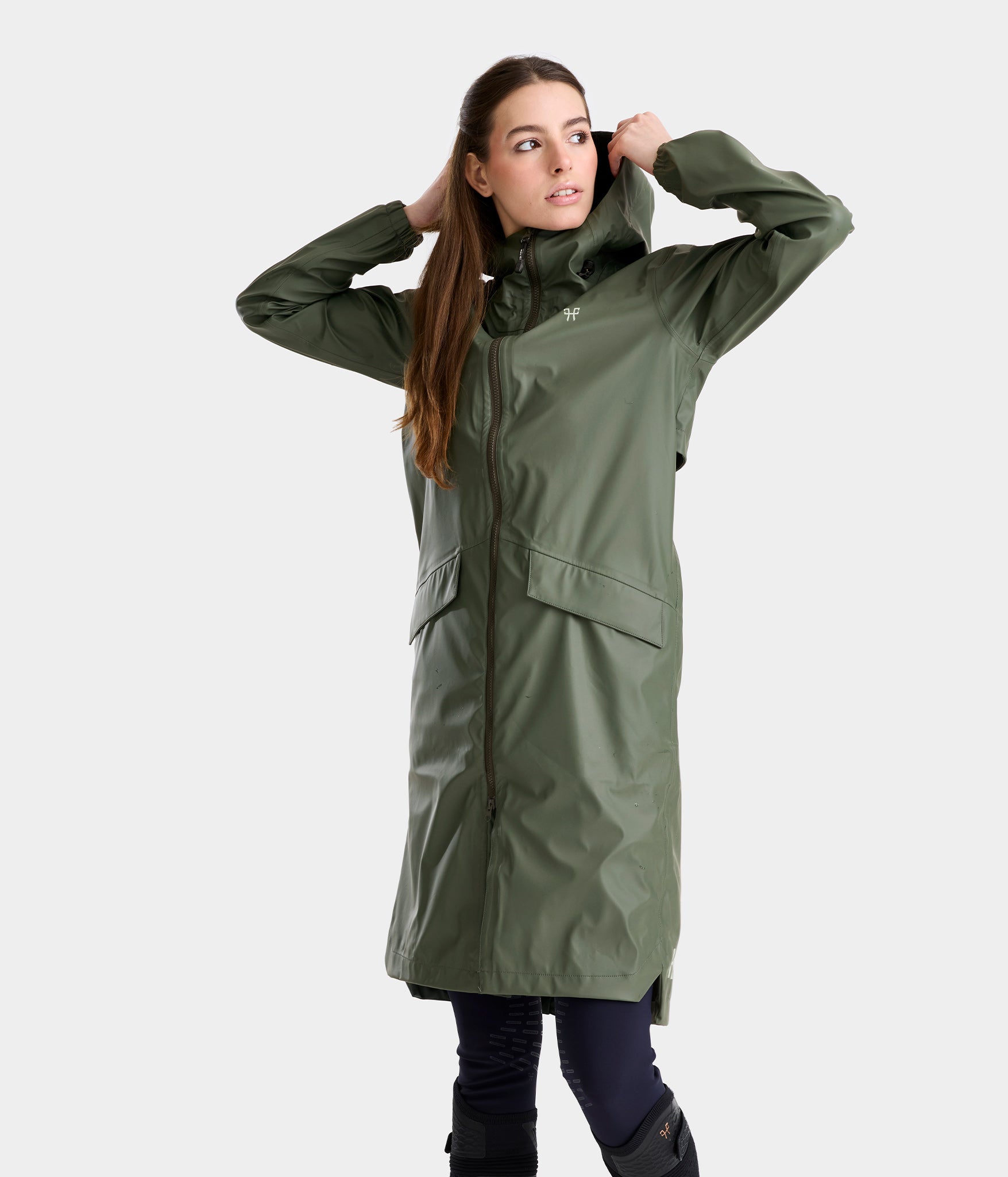 veste-pluie-femme-331pqh-1.jpg Long Raintech Veste imperméable d'équitation longue femme Forest night / XS – Image 1