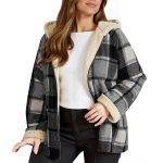 Veste polaire femme à blocs de couleurs chic et veste d'hiver chaude | rochemobilier.com