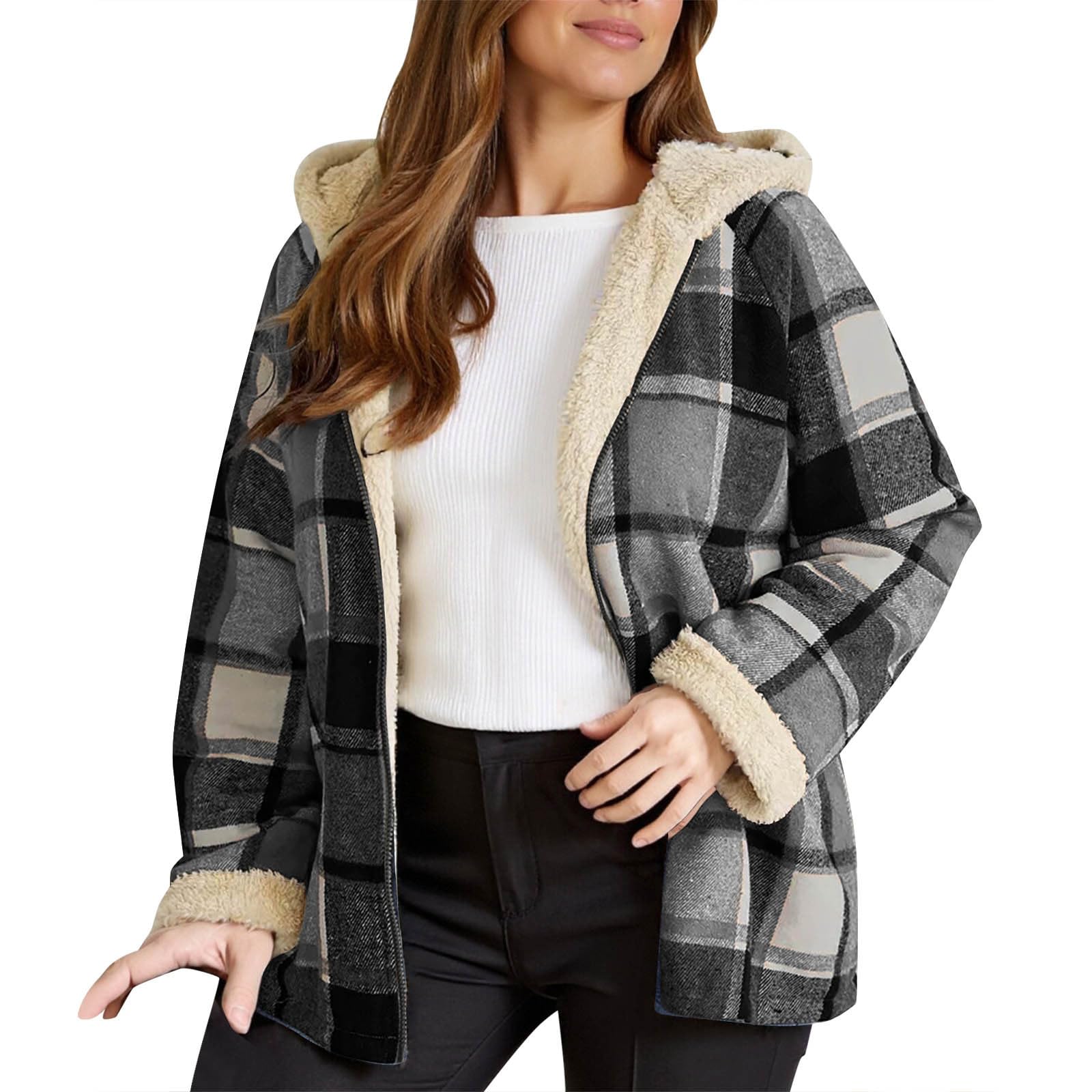 veste-polaire-femme-chic-729rfd-1.jpg Veste polaire femme à blocs de couleurs chic et veste d'hiver chaude | rochemobilier.com – Image 1