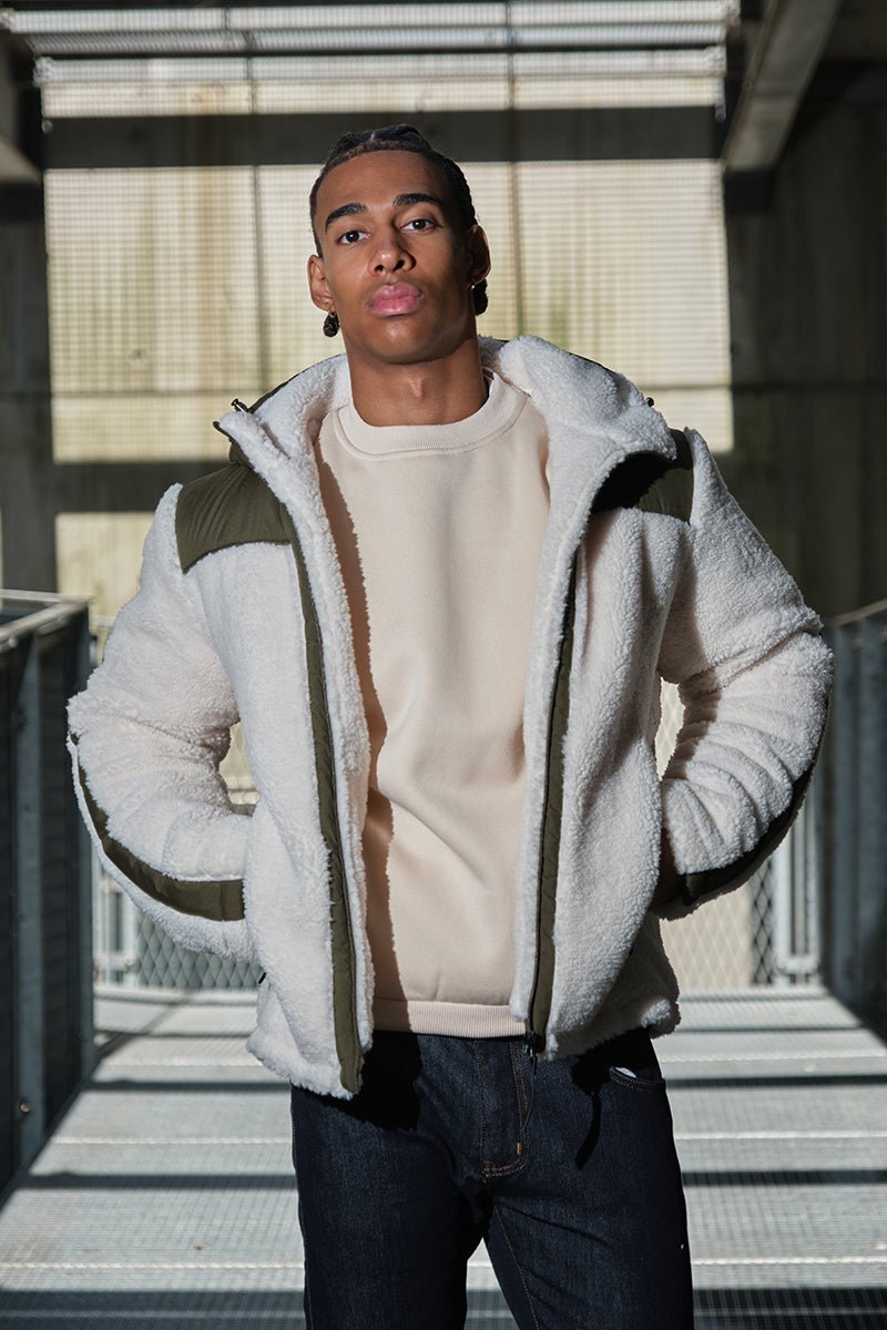 veste-sherpa-homme-172rom-1.jpg Blouson en sherpa vert kaki GRÉGOIRE – Image 1