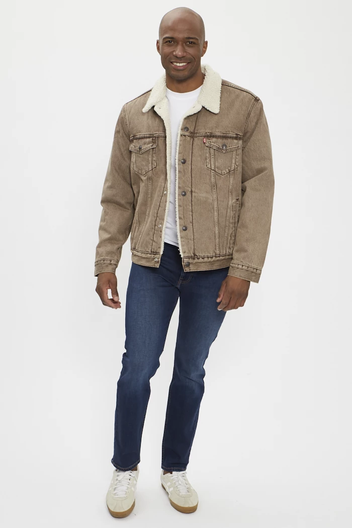 veste-sherpa-homme-378zba.webp Veste Trucker sherpa marron homme Levi's | Destock Jeans – Image 1