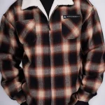 Veste Sherpa Carreaux Marron Homme Resilience Skill
