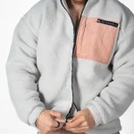 Manteau, Veste zippée Sherpa unisexe Grey Resilience Skill