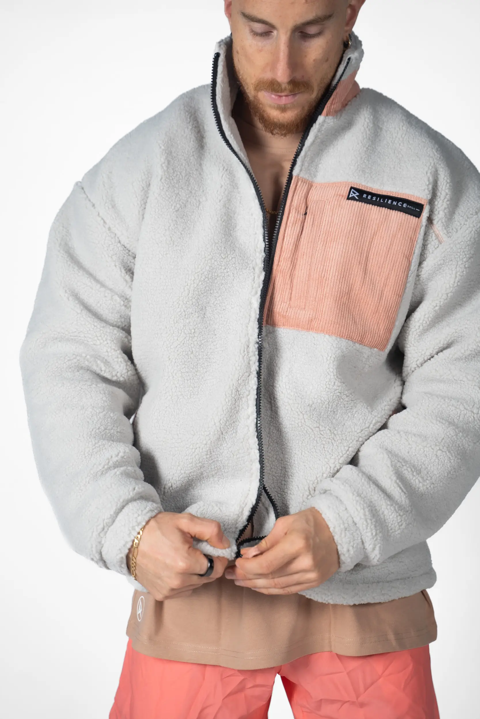 veste-sherpa-homme-965nnk.webp Manteau, Veste zippée Sherpa unisexe Grey Resilience Skill – Image 1