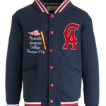 BLOUSON TEDDY Enfant TEDDY MOLLETON AMERICAN COLLEGE PATCH Bleu, AMERICAN COLLEGE, , Ref AC12 259